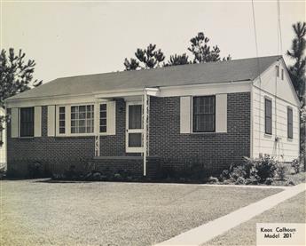 (POST-WAR SUBURBIA) Period binder entitled Knox Homes, Key to Better Living, with 32 photographs, 22 depicting a range of model homes a